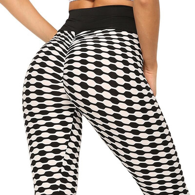 

Amazon wish Europe&the United States cross-border explosion models black&white striped jacquard sports pants casual fitnes