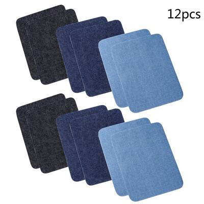 

〖Follure〗3 Colors 12 PCS Iron On Denim Patches For Clothing Jeans
