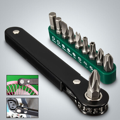 

10 In 1 Mini Right Angle Offset Hand Multifunction Ratchet Screwdriver Set Uk