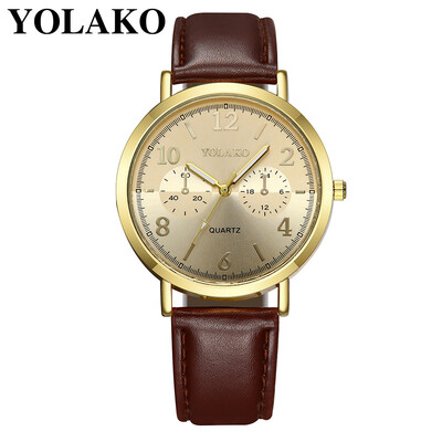 

RM YOLAKO Womens Luxurious Business Leather Belt Watch Simple Mirror Quartz Watch