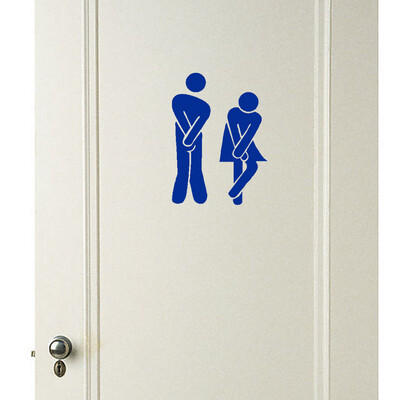 

Gobestart Removable Cute Man Woman Washroom Toilet WC Sticker Family DIY Decor