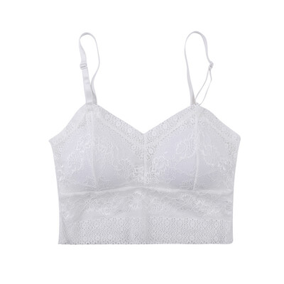 

Women Sexy Lingerie Lace Solid Color Full Cup Padded Short Beauty Strap Gathered Bra BlackWhite