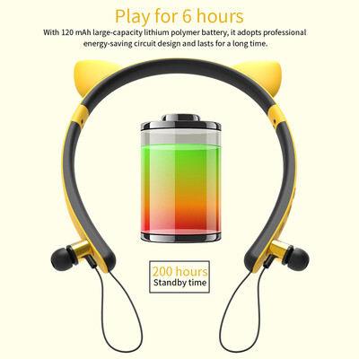 

ZW-29 Wireless Bluetooth 42EDR Headphones Animal Ear Earphones In-ear Magnetic Earbuds for Smart Phones