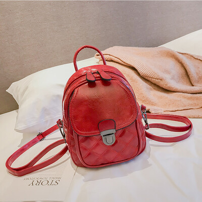 

Spring&summer small bag female 2019 new wave Korean version of the wild rhombic embroidery line small fragrance student bag backpack