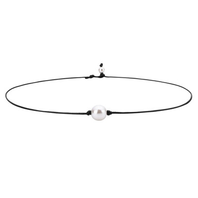 

2019 Handmade Shell Choker Necklace For Women Diy Black Leather Rope Necklace Female Simple Seashell Jewelry