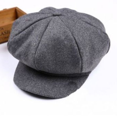 

New Baby Big Brim Girl Boy Beret Cap Winter Cotton Hat Children Octagonal Newsboy Kids Painter Beret for 2-7 Years Bone