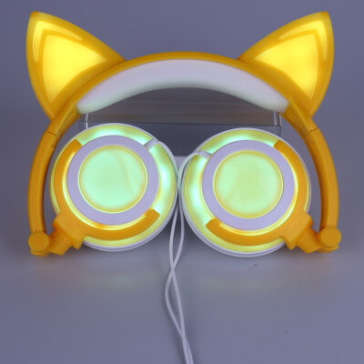 

Foldable Flashing Glowing Cat Ear Headphones Cute Gaming Headset Earphone with LED light For PC Laptop Computer Smartphone