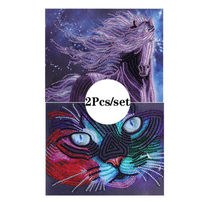 

Siaonvr 2PcsSet Special Shaped Diamond Painting DIY 5D Partial Drill Cross Stitch Kits