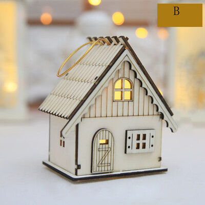 

〖Follure〗Christmas Decorations Led Luminous Cabins Pendant Christmas Table Ornaments