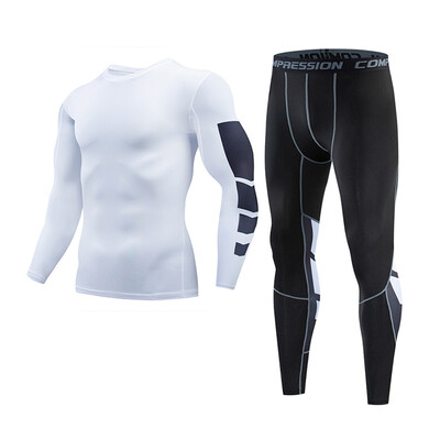 

Toponeto Mens Casual Fitness Fast Drying Elastic Long Sleeve Long Pants Sports Suit