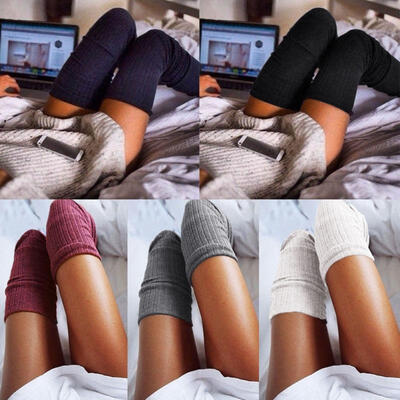 

Winter Warm Womens Knit Crochet Cotton Thick Long Socks Thigh-High Leggings