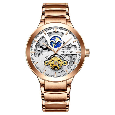 

TEVISE T845B Business Men Mechanical Watch Time Display Timer Fashion Casual Stainless Steel Strap 3ATM Waterproof Self-Winding Ma