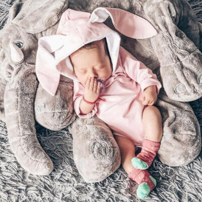 

UK Newborn Baby Girls 3D Ears Hooded Romper Bodysuit Jumpsuit Outfit Clothes fet