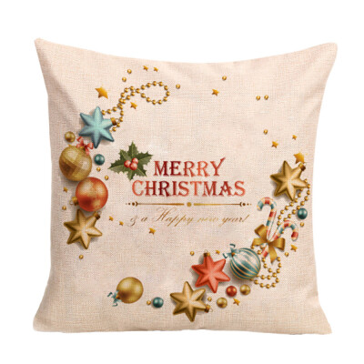 

〖Follure〗Happy Christmas Cushion Cover Square Pillow Case Home Decor