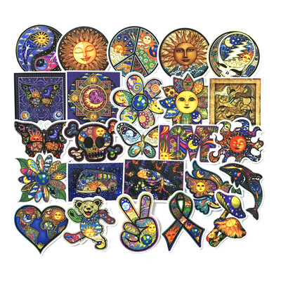 

Gobestart 25Pcs Waterproof Art Graffiti Sticker Decals Bicycle Skateboard Luggage Stickers