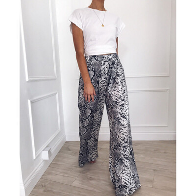 

Womens Printed Palazzo Wide Leg Long Loose Baggy Casual Pants Yoga Trousers Hot