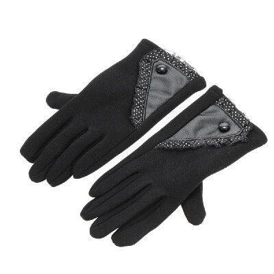 

Womens Stylish Lace Touch Screen Gloves Lined Thick Warm Winter Gloves