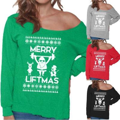 

Fashion ladies sweatshirts off-shoulder tops Christmas tops oversized women´s shirts New