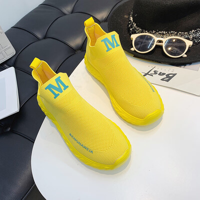 

Summer 2019 new stretch socks shoes women Korean ulzzang tide Joker mesh breathable high top sneakers