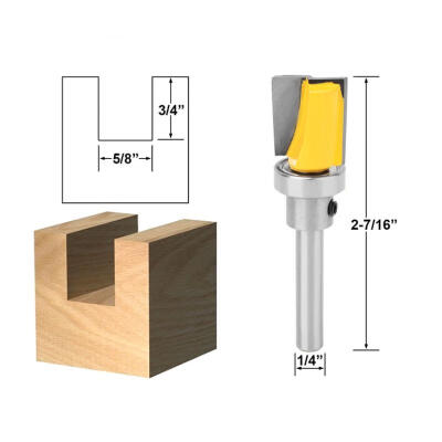 

Greensen 14" Shank Flush Trim Template Router Bit Woodworking Milling Cutter Imitate Type 1434