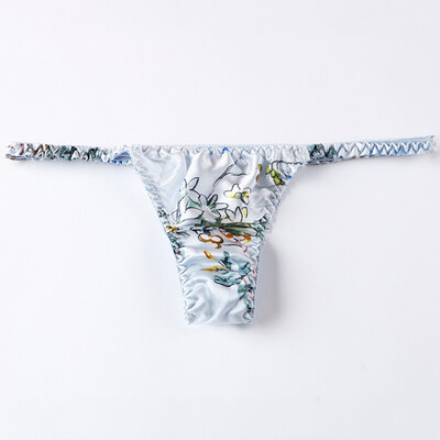 

Women Printed Low Waist Silk Comfy G-string Breathable Panties Sexy Underwear