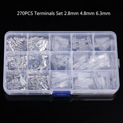 

270pc Female&Male Spade Connectors Wire Crimp Terminals Kit 28mm 48mm 63mm
