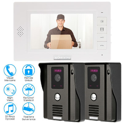 

KKmoon® 7" Video Door Phone Intercome Doorbell Remote Unlock Night Vision Rainproof Security CCTV Camera Home Surveillance TP01H-2