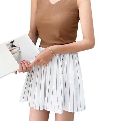 

Shorts Women Summer Style Stripe Leisure Elastic waist Short for Women