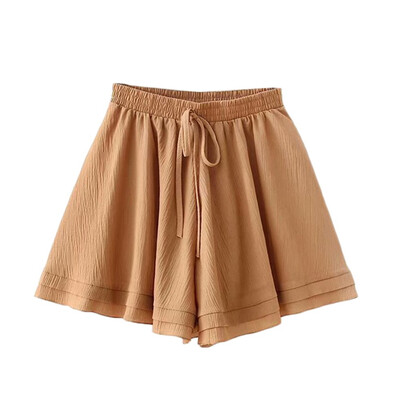 

Women Female Casual Shorts Ladies High Waist Short Pants With Belt Solid