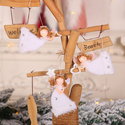 

Siaonvr Christmas Cute Love Plush Flying Angel Pendant Christmas Tree Decoration 3PC