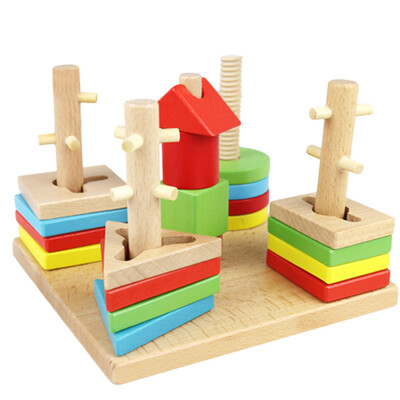 

YIWULA Wooden Educational Preschool Learning Shape Color Recognition Geometric Puzzle