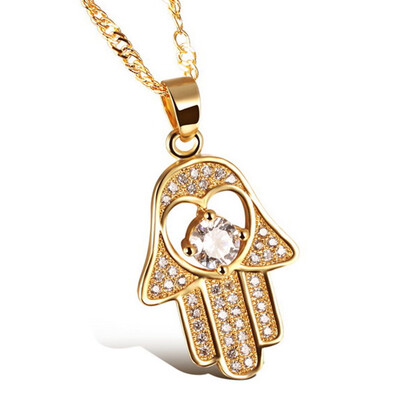 

Fatima Hand Pendant Necklaces Antique Unisex Religious Fashion Hamsa Hand Jewelry Unique