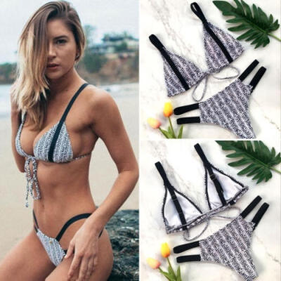 

2018 Fashion Padded Bra Bikini Set Swimsuit Women&acutes Bandage Push-up Triangle Swimwear Bathing