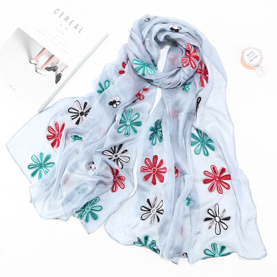 

2018 ladies spring&summer shawl embroidery scarves literary scarf flowers India Nepal tourism TR035