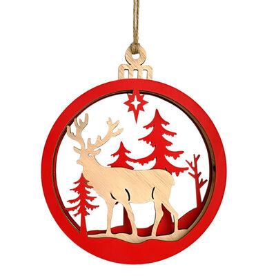 

Christmas Large Wooden 3D Pendants Snowman Elk Xmas Tree Ornaments Letters DIY Crafts Party Decor Merry Christmas Kids Gift