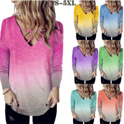 

2019 Women Long Sleeve Loose T Shirts Fashion Ladies Casual Blouse Tops Shirt