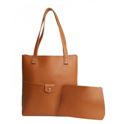 

2pcsset Fashion Teenage Girl PU Leather Shoulder Bags Clutch Crossbody Bag