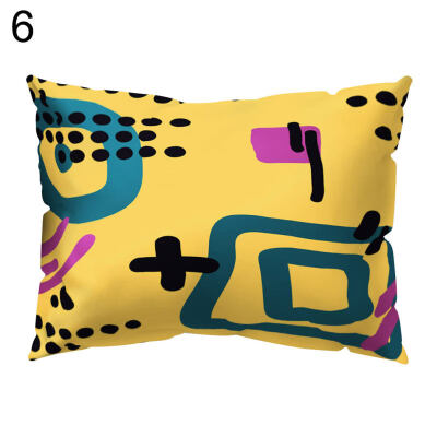 

Cartoon Graffiti Pillow Case Polyester Peach Skin Cushion Cover Home Sofa Decor