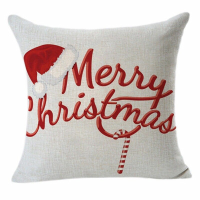 

Tailored Christmas Pillow Case Santa Cotton Linen Sofa Car Throw Cushion Cover Home Decor