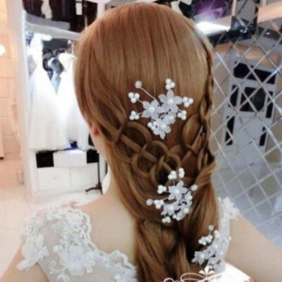 

Fashion Wedding Bridal Pearl Flower Hairpin Hair Clips Bridesmaid Hot