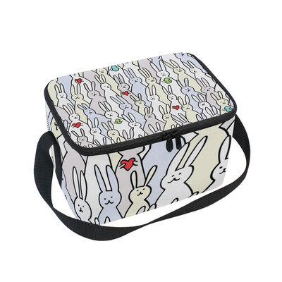 

ALAZA Lunch Box Insulated Lunch Bag Large Cooler Funny Bunny Tote Bag