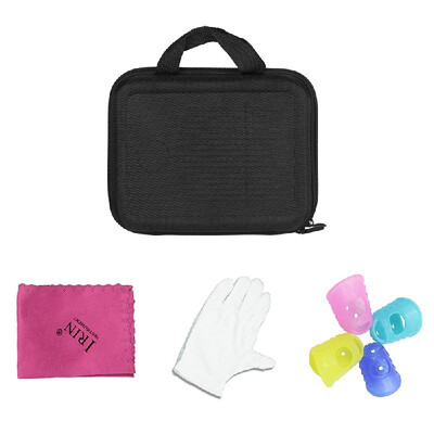 

17-Key Kalimba Case Thumb Piano Mbira Box Bag Water-resistant Shock-proof with Gloves Finger Stall Cleaning Cloth