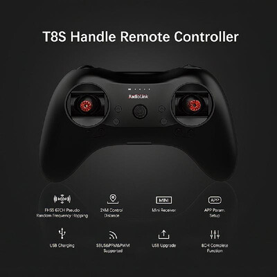 

Radiolink T8S FHSS 8CH Mode 2 RC Handle Transmitter with R8FM 24GHz Receiver Support -BUS PPM for RC Drone Fixed-wing RC Boat Ca