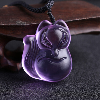 

Female necklace fox pendant crystal personality necklace