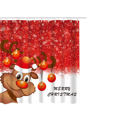 

Gobestart Christmas Waterproof Polyester Bathroom Shower Curtain Decor With Hooks 65x71