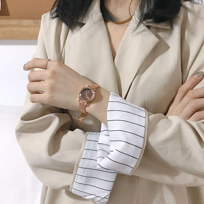 

Womens simple ins small retro womens small dial mini-band womens watch