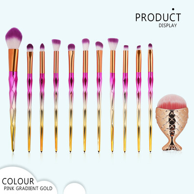 

Gobestart 12Pc Makeup Brushes Set Powder Foundation Eyeshadow Eyeliner Lip Cosmetic Brush