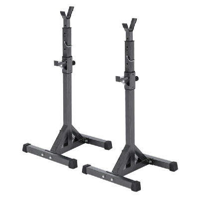 

Pair of Adjustable Standard Solid Steel Squat Stands Detachable Barbell Stands for Fitness Exercise Squat Rack 137 - 167cm