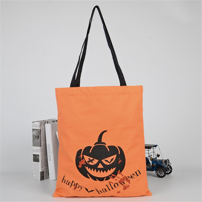 

Toponeto Halloween Cute Witches Candy Bag Canvas Tote Shopping Handbag Orange