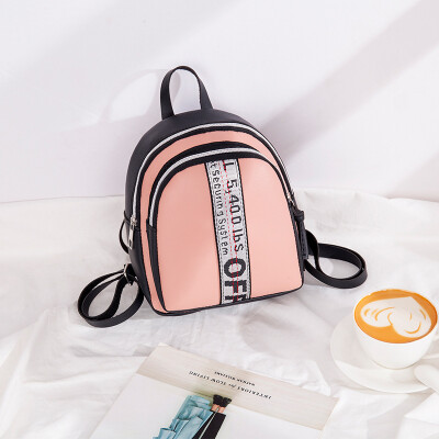 

Fashion WOMENS Mini Backpack Stylish Panel Lettered Webbing Shoulder Bag Multi-functional Small Bookbag Shoulder Bag